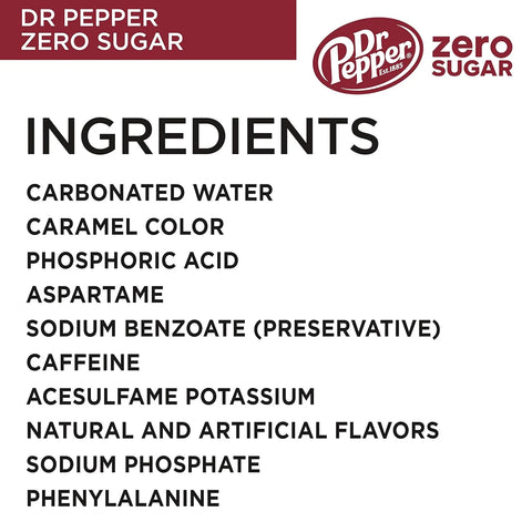 Dr Pepper, Zero Sugar, 12 Ounce, 12 Count