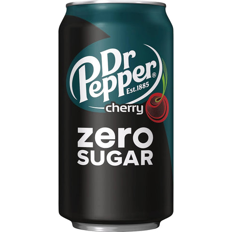 Dr Pepper Cherry Zero Sugar Soda, 12 fl. oz. Cans, 12 Pack (Pack of 2)