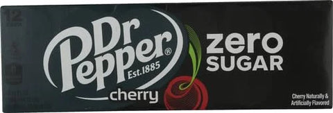 Dr Pepper Cherry Zero Sugar Soda, 12 fl. oz. Cans, 12 Pack (Pack of 2)