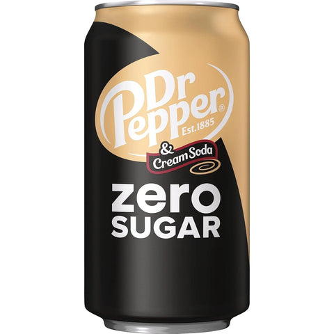 Dr Pepper and Cream Soda Zero Sugar Soda, 12 fl. oz. Cans, 12 Pack (Pack of 2)
